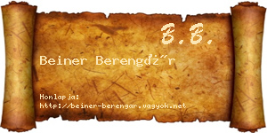 Beiner Berengár névjegykártya
